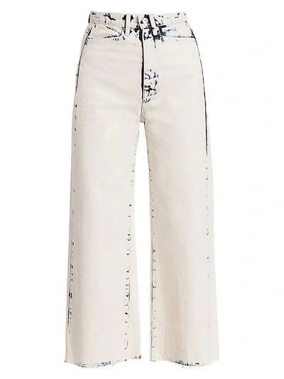 Shop Proenza Schouler White Label Women's Wide-leg Cropped Jeans In Bleach Out