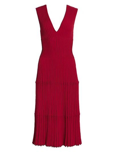 Shop Altuzarra Women's V-neck Knit Dress In Mulberry