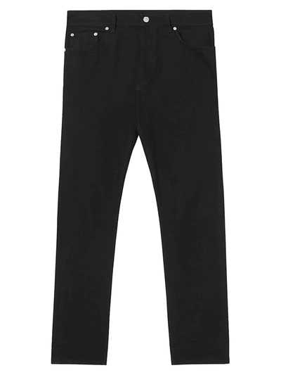 Shop Burberry Five-pocket Jeans In Black