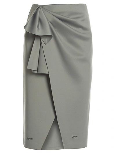Shop Off-white Jersey Wrap Skirt In Light Grey