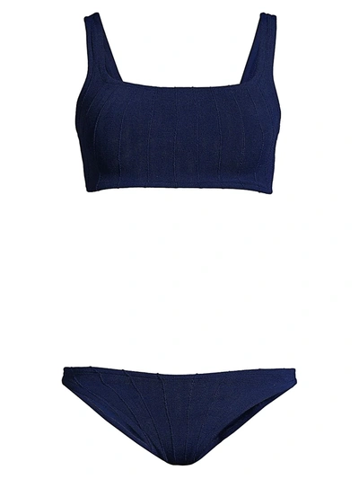 Shop Hunza G Xandra 2-piece Bikini Set In Navy Nile