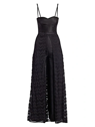 Shop Missoni Women's Sweetheart Knit Overlay Jumpsuit In Black