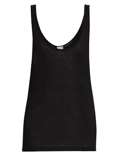 Shop Saint Laurent Basic Jersey Tank In Nero