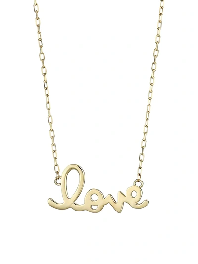 Shop Sydney Evan Women's 14k Yellow Gold Love Pendant Necklace