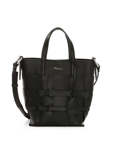 Shop 3.1 Phillip Lim / フィリップ リム Women's Mini Odita Modern Lattice Leather Bucket Bag In Black
