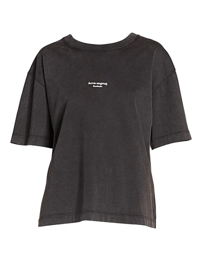 Shop Acne Studios Stamped T-shirt In Black