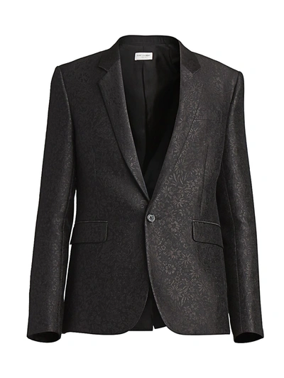 Shop Saint Laurent Men's Wool Suit Jacket In Noir
