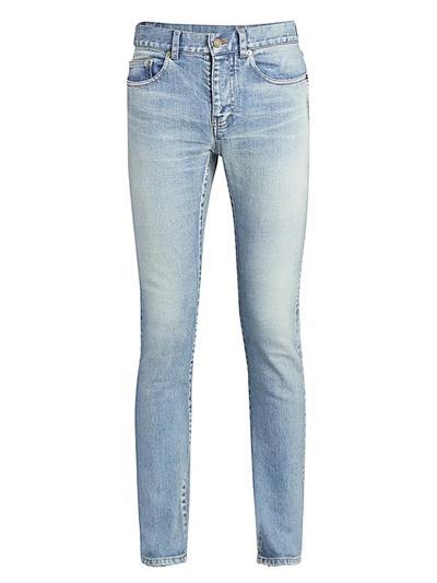 Shop Saint Laurent Skinny-fit Jeans In Bright Blue