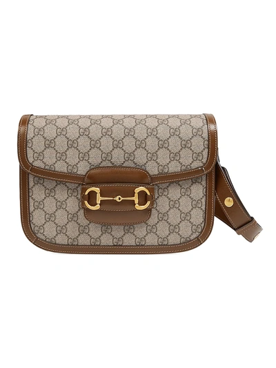 Shop Gucci 1955 Horsebit Small Shoulder Bag In Brown