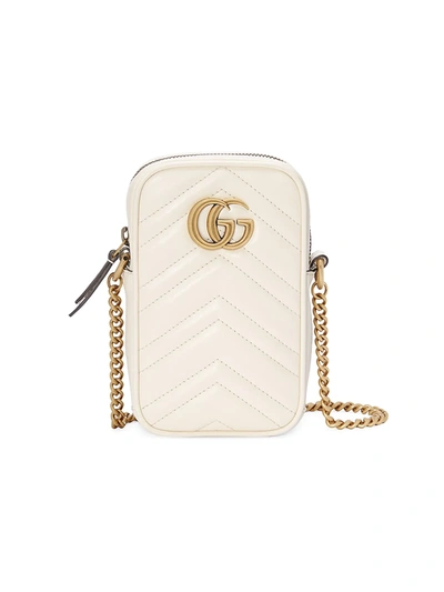 Shop Gucci Women's Gg Marmont Mini Bag In Mystic White