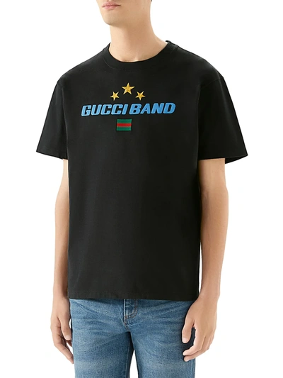 Shop Gucci Men's Oversize Cotton Jersey T-shirt In Medley Black