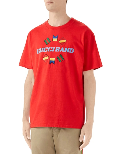 Shop Gucci Blade Print T-shirt In Live Red Multi