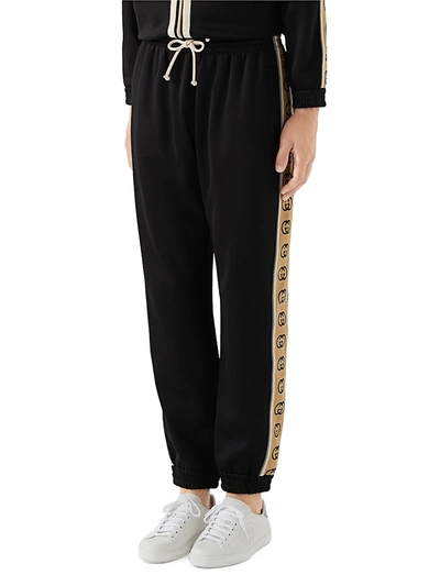 Shop Gucci Men's Loose-fit Technical Jersey Jogging Pants In Black Multi