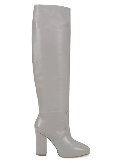 Shop Dries Van Noten Women's Tall Leather Boots In Grey