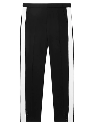 Shop Burberry Hanover Tux Stripe Pants In Black