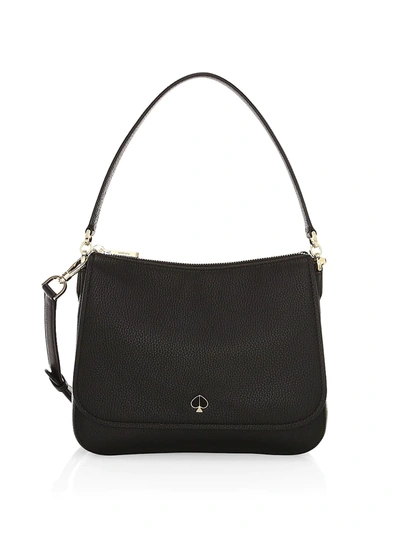 Shop Kate Spade Polly Medium Flap Convertible Shoulder Bag In Black