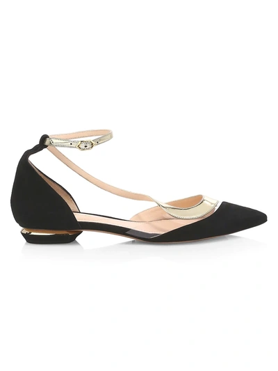 Shop Nicholas Kirkwood Women's S Ballerina Leather, Suede & Pvc Flats In Black Gold