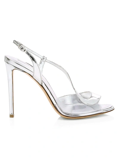 Shop Nicholas Kirkwood Women's S Pump Metallic Leather & Pvc Sandals In Silver