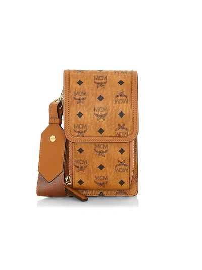 Shop Mcm Visetos Original Smartphone Case In Cognac