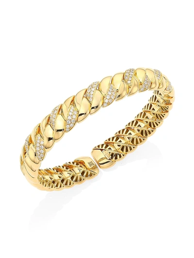 Shop Alberto Milani Via Brera 18k Yellow Gold & Diamond Bangle