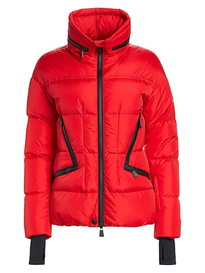 Shop Moncler Grenoble Dixence Contrast Zip Puffer Coat In Red