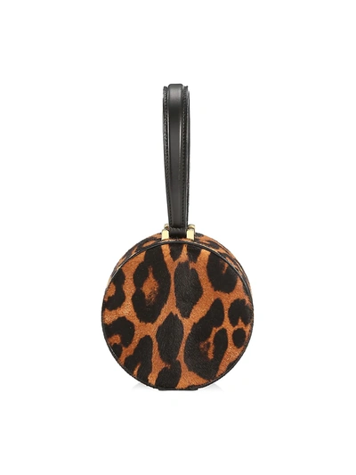 Shop The Marc Jacobs Women's Small The Hat Box Leopard-print Calf Hair Leather Bag In Black Multi