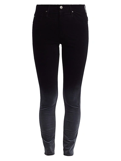 Shop Ag Farrah Velvet Mid-rise Ankle Skinny Pants In Sunbaked Ombre Super Black