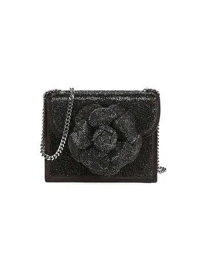 Shop Oscar De La Renta Women's Mini Tro Crystal-embellished Crossbody Bag In Black