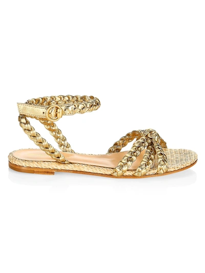 Shop Gianvito Rossi Women's Braided Metallic Leather Sandals In Mekong