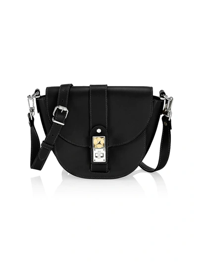 Shop Proenza Schouler Women's Small Ps11 Leather Saddle Bag In Black