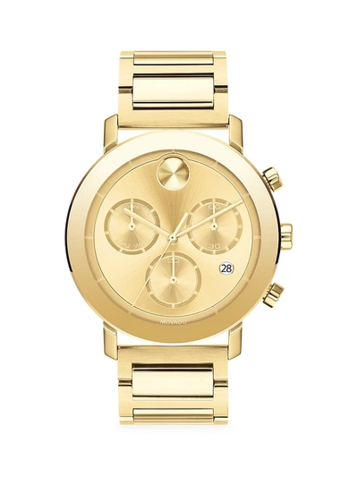 Shop Movado Men's Bold Evolution Chronograph Stainless Steel Watch In Gold