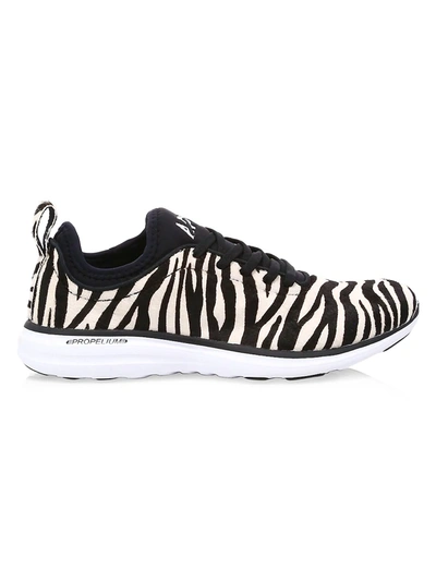 Shop Apl Athletic Propulsion Labs Phantom Zebra-stripe Calf Hair Leather Sneakers