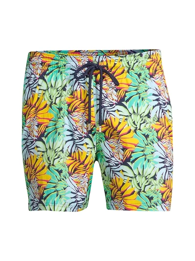 Shop Vilebrequin Men's Okorise Jungle Superflex Swim Trunks In Blue Night