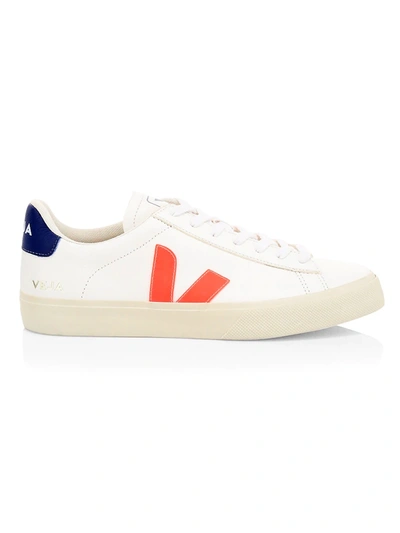 Shop Veja Women's Campo Chromefree Leather Sneakers In White