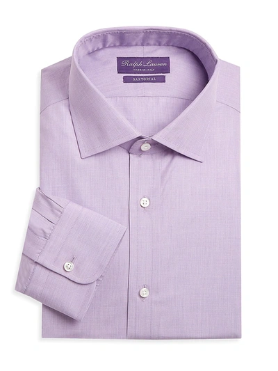Shop Ralph Lauren Men's Aston Dress Shirt In Lavender