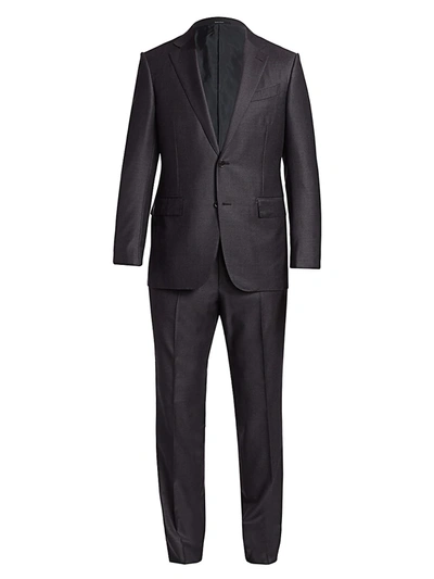 Shop Ermenegildo Zegna Men's Trofeo Basic Notch Lapel Single-breasted Wool Suit In Grey