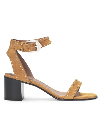 Shop Givenchy Women's Elegant Studded Suede Sandals In Sienna