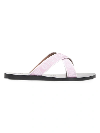Shop Givenchy Women's Crisscross Logo Sandals In Pink