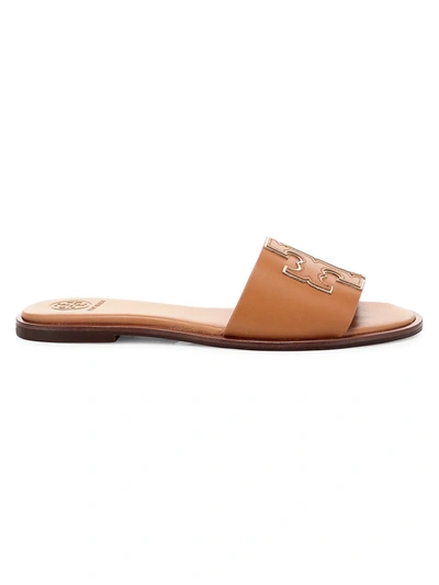 Shop Tory Burch Ines Leather Slides In Tan
