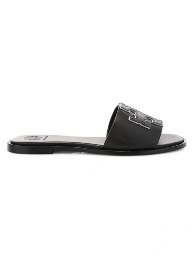 Shop Tory Burch Women's Ines Leather Slides In Perfect Black