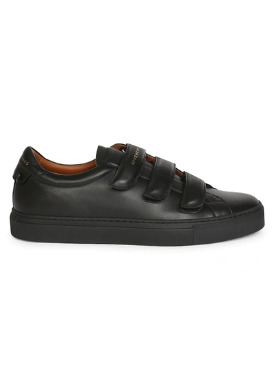 Shop Givenchy Men's Urban Street Leather Sneakers In Black