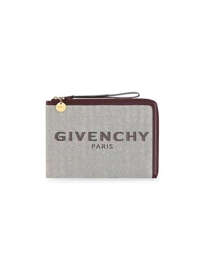 Shop Givenchy Large Bond Pouch In Aubergine