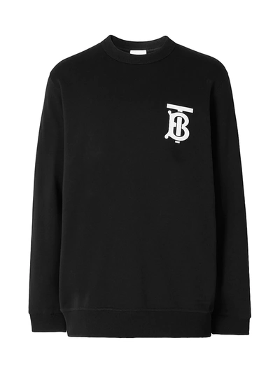 Shop Burberry Dryden Tb Crewneck Sweatshirt In Black