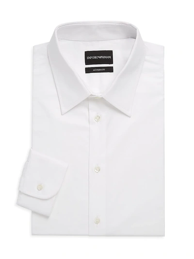 Shop Emporio Armani Men's Modern-fit Solid Dress Shirt In White