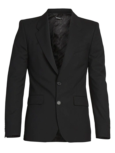 Shop Givenchy Two-button Wool Jacket In Black