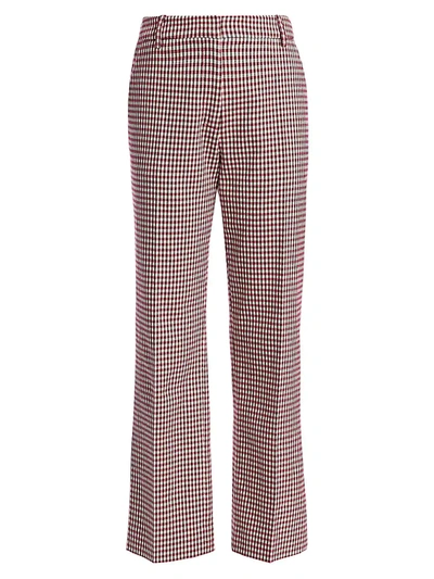 Shop Derek Lam 10 Crosby Galen Plaid Straight Pants In Pink White