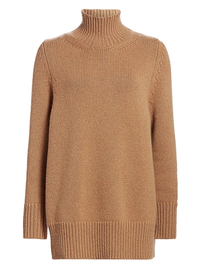 Shop The Row Sadel Cashmere Funnelneck Sweater In Caramel