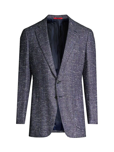 Shop Isaia Men's Classic-fit Donegal Wool Sportcoat In Purple