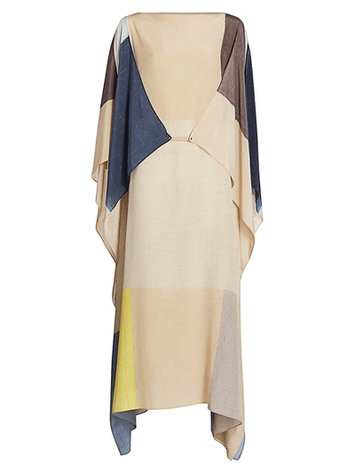 Shop Akris Women's Pittura Printed Silk Crepe Caftan Dress In Neutral