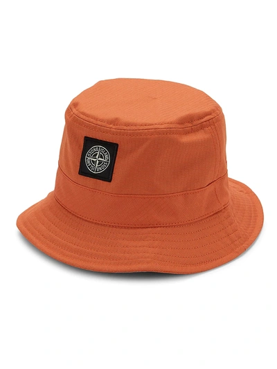 Shop Stone Island Reflective Bucket Hat In Orange